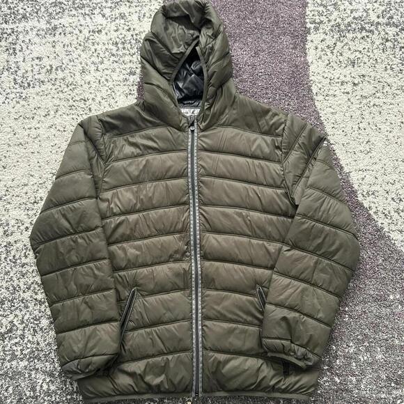 Men's Olive Green Point Zero Ultralight Puffer Jacket - Picture 1 of 5